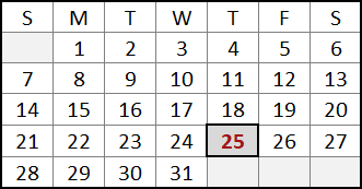 December 2025 calendar displaying the date our office is closed for Christmas. December 2025 calendar displaying the date our office is closed for Christmas.